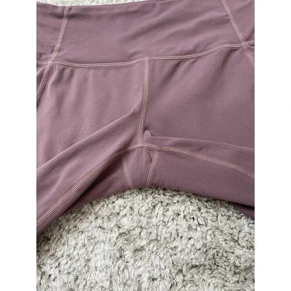 Athleta Leggings Womens Large Petite Purple Mesh High Rise Yoga Activewear Gym - Picture 4 of 11